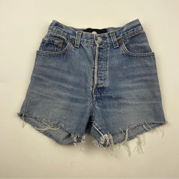 Nasty Gal Afterparty Reworked Vintage Levi’s Denim Shorts Size 25 NEW - Picture 1 of 7